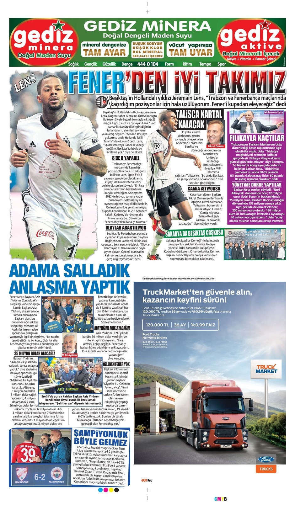25 Mart 2018 | Gazetelerin Beşiktaş Manşetleri - Görsel 1