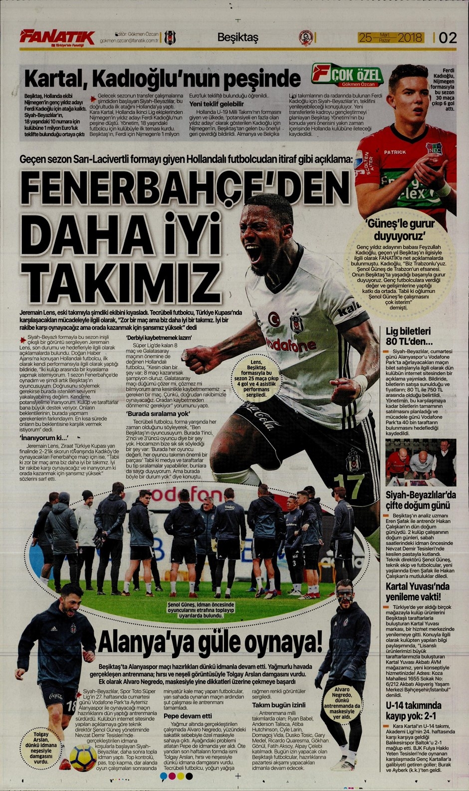 25 Mart 2018 | Gazetelerin Beşiktaş Manşetleri - Görsel 2