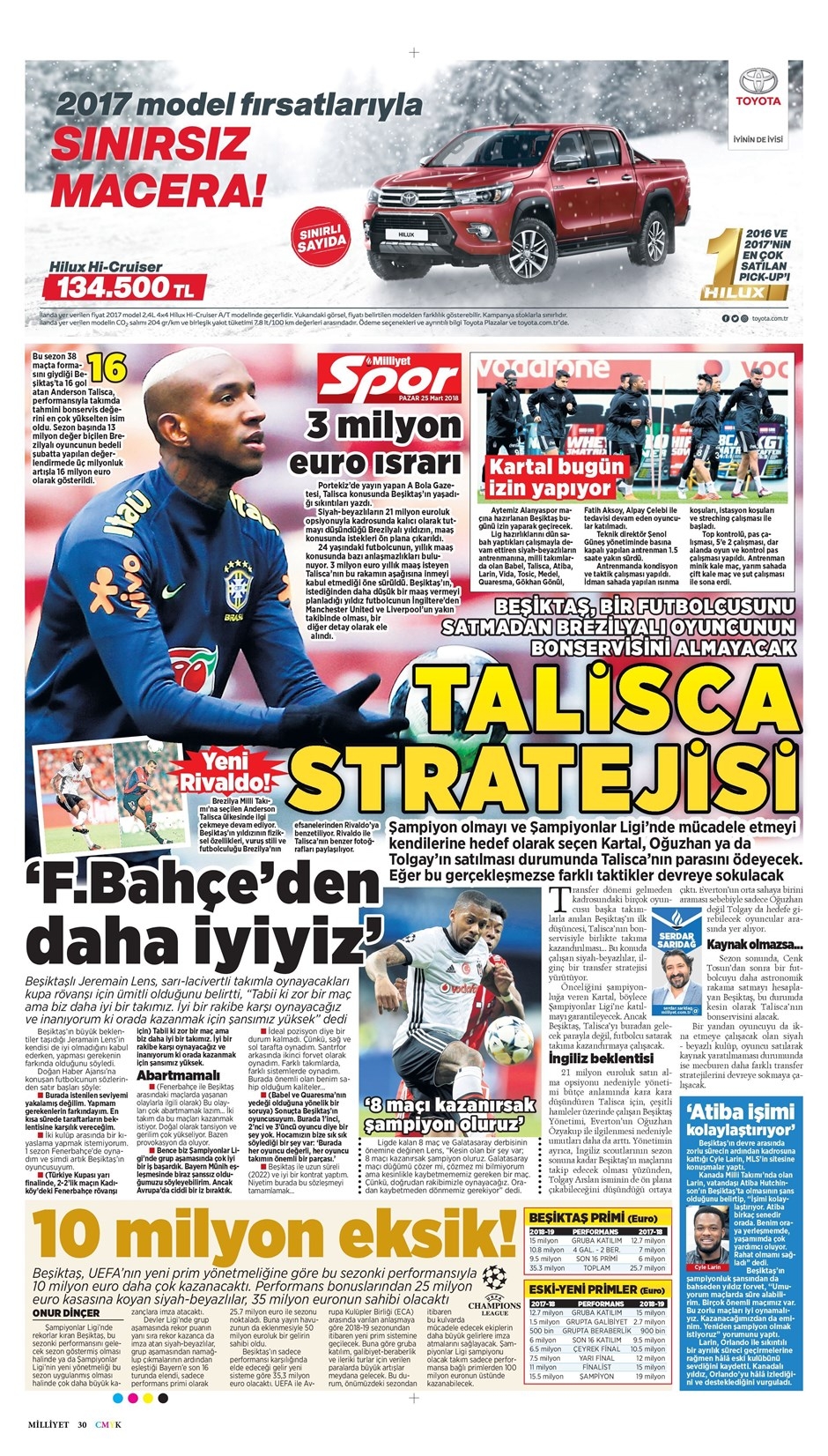 25 Mart 2018 | Gazetelerin Beşiktaş Manşetleri - Görsel 5