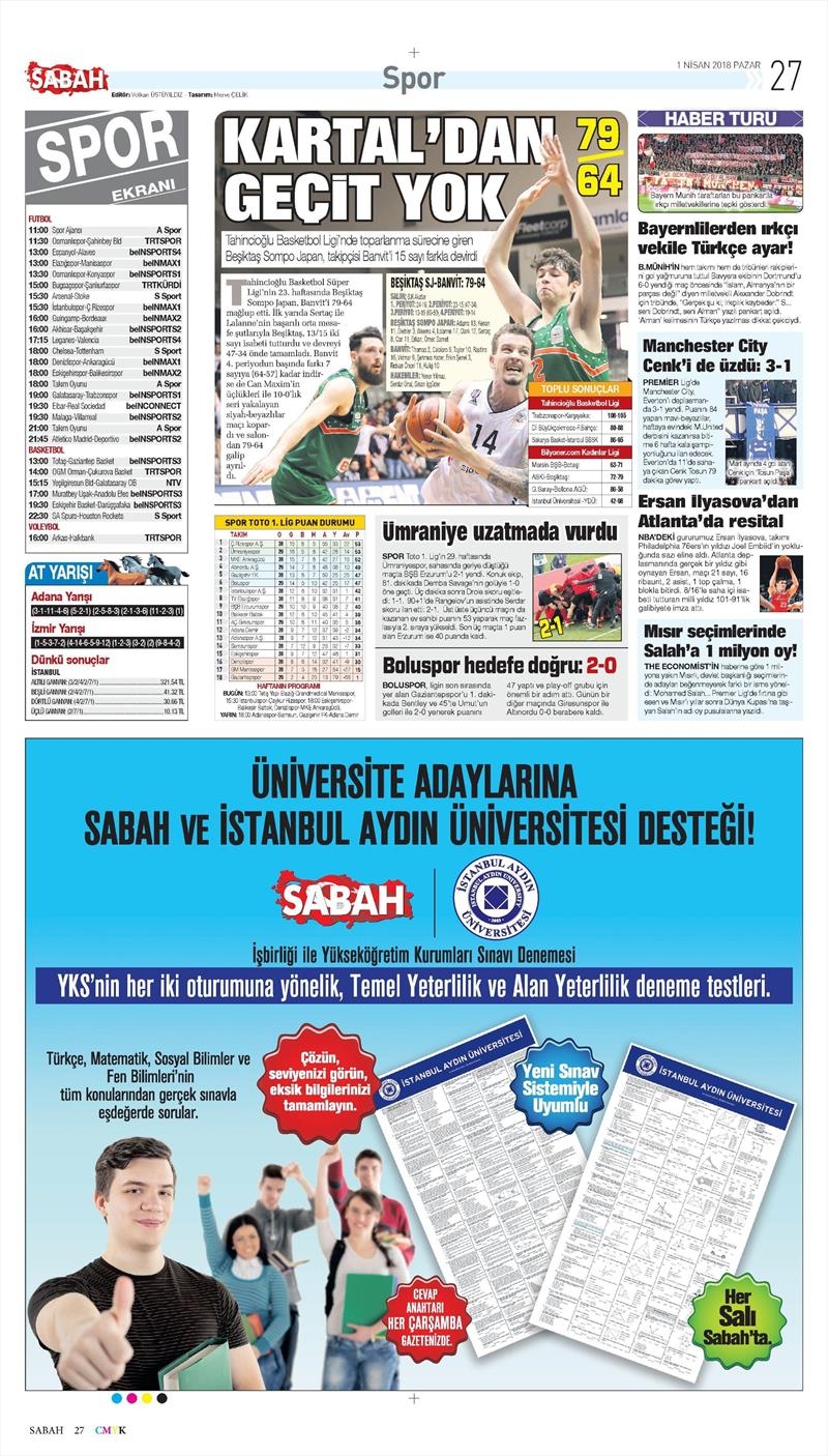 1 Nisan 2018 | Gazetelerin Beşiktaş Manşetleri - Görsel 4