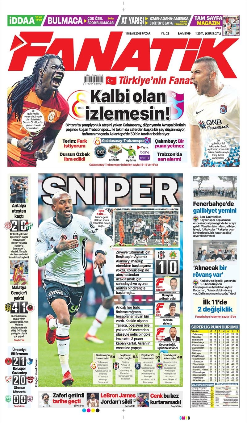 1 Nisan 2018 | Gazetelerin Beşiktaş Manşetleri - Görsel 5