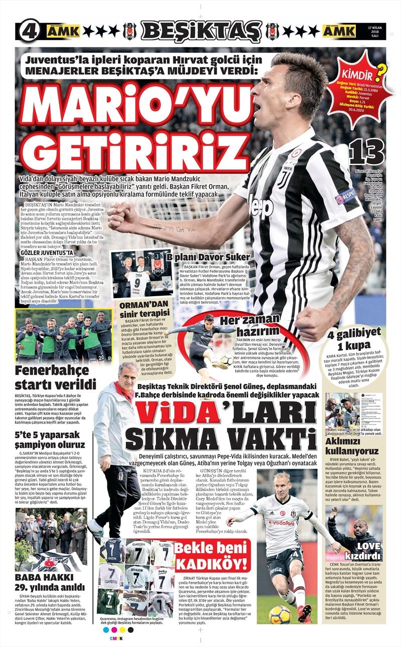 17 Nisan 2018 | Gazetelerin Beşiktaş Manşetleri - Görsel 3