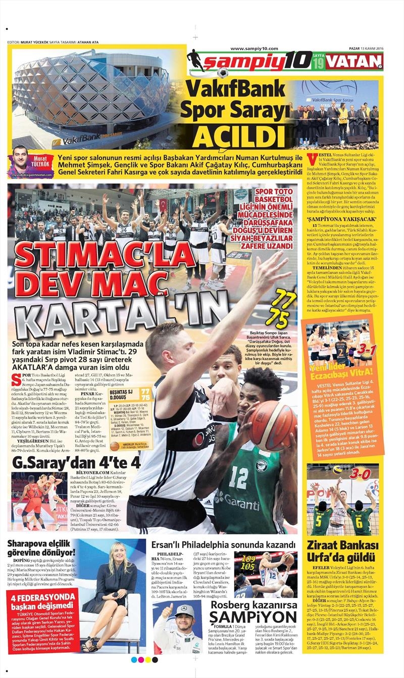 13 Kasım 2016 | Gazetelerin Beşiktaş sayfaları - Görsel 1