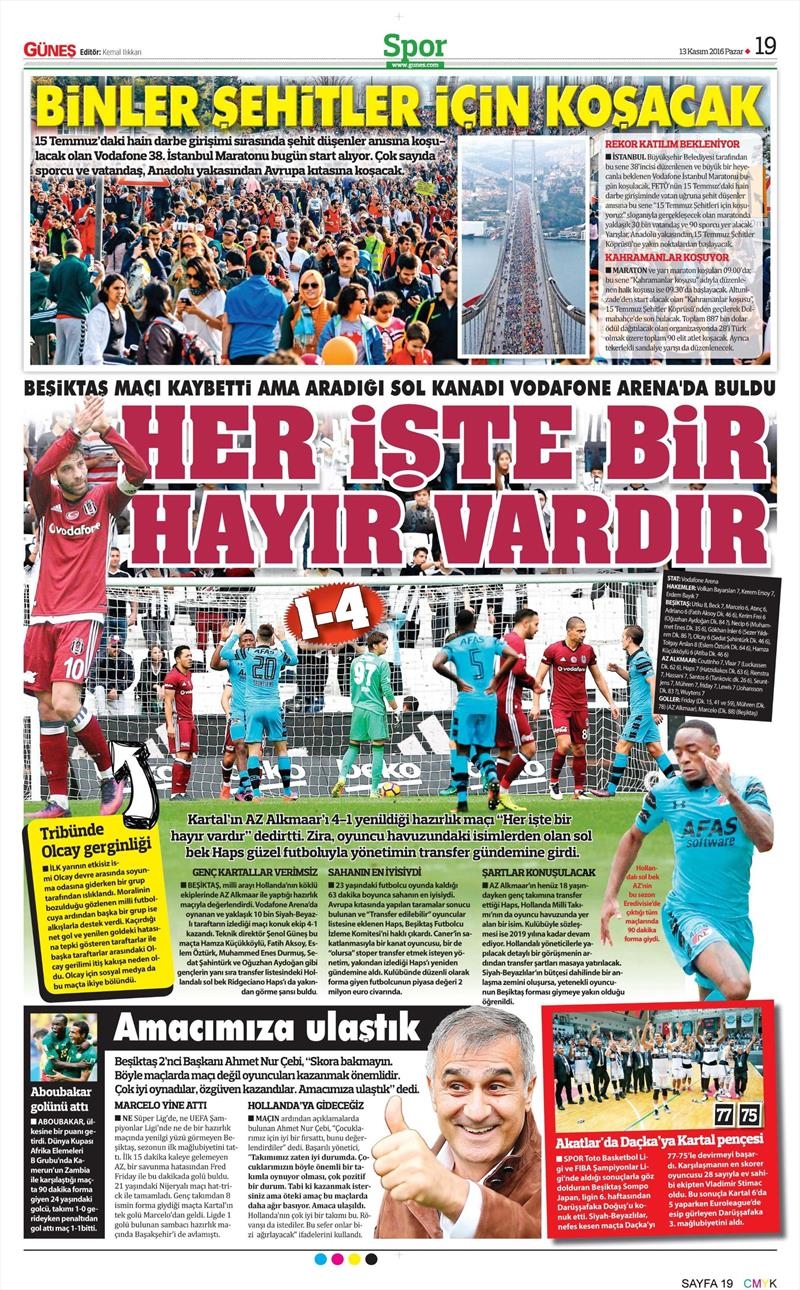 13 Kasım 2016 | Gazetelerin Beşiktaş sayfaları - Görsel 10