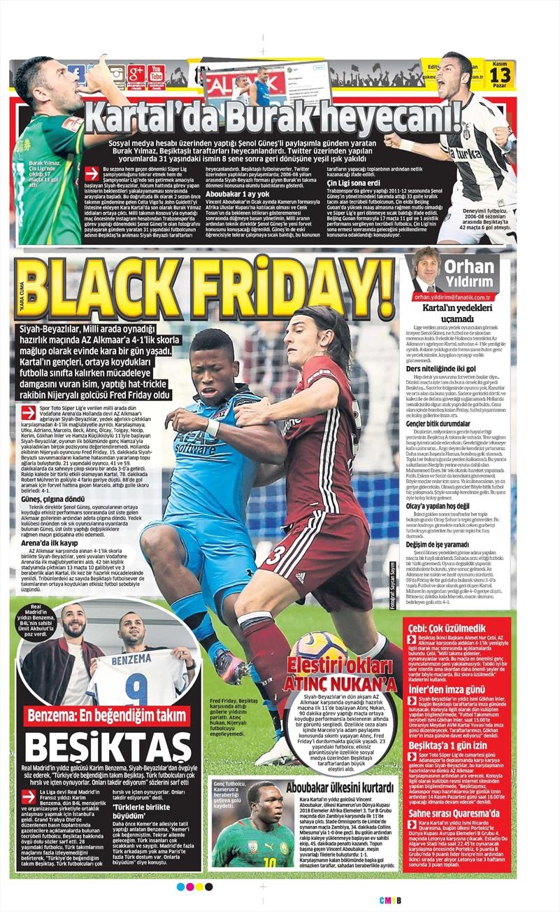 13 Kasım 2016 | Gazetelerin Beşiktaş sayfaları - Görsel 15