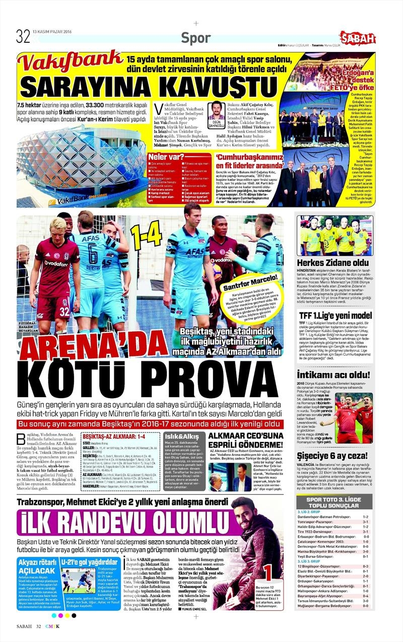 13 Kasım 2016 | Gazetelerin Beşiktaş sayfaları - Görsel 6