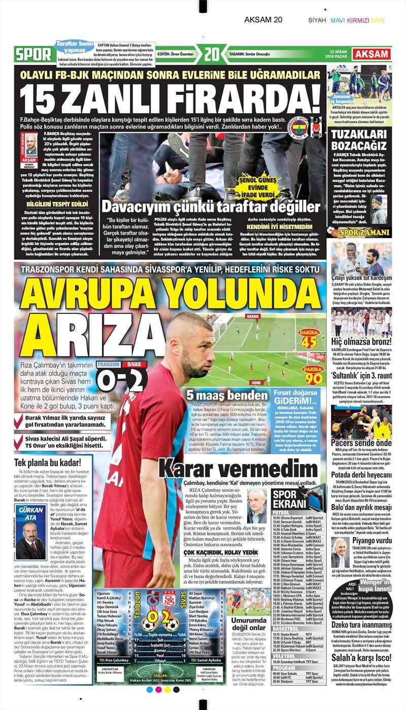 22 Nisan 2018 | Gazetelerin Beşiktaş Manşetleri - Görsel 3