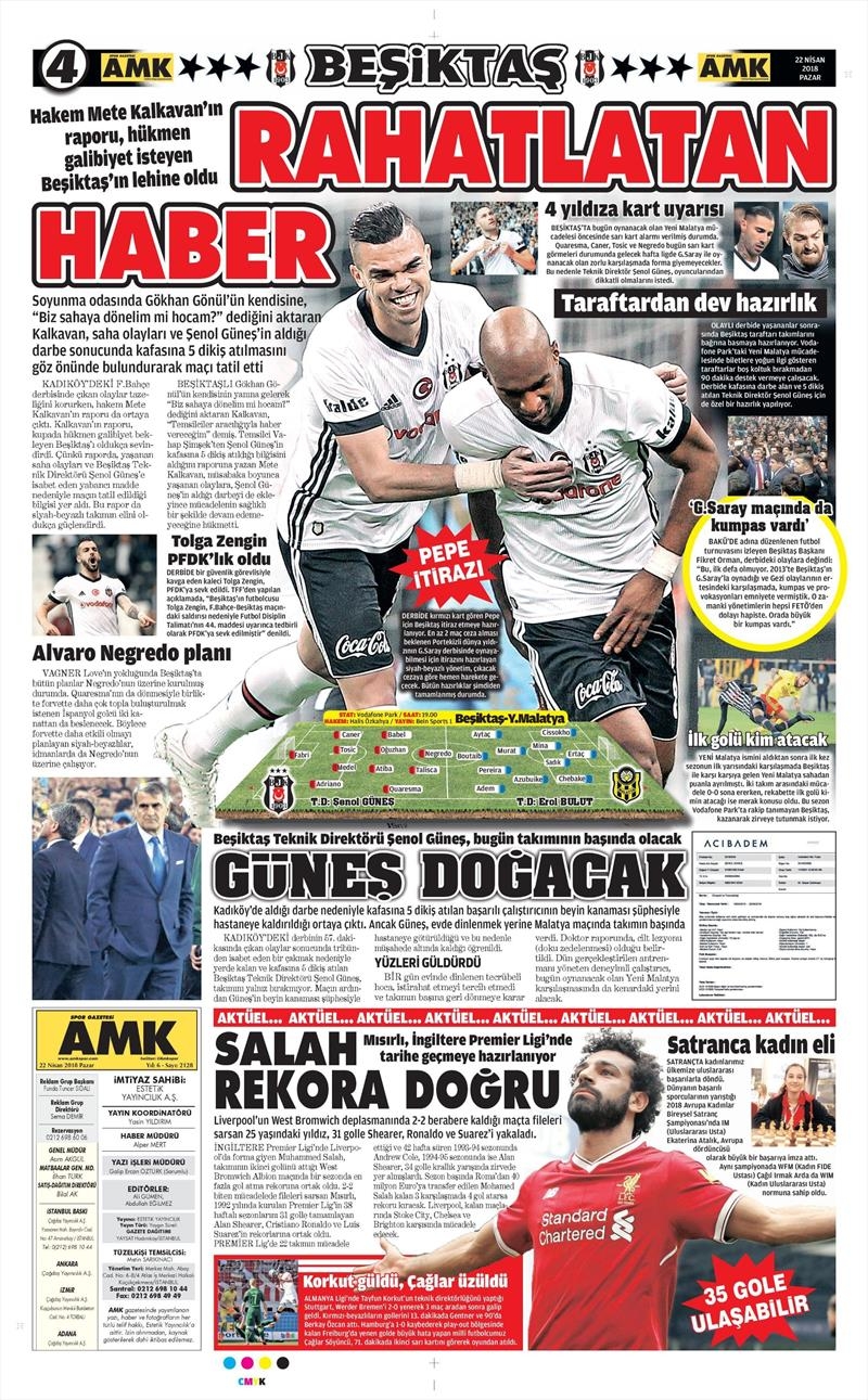 22 Nisan 2018 | Gazetelerin Beşiktaş Manşetleri - Görsel 4