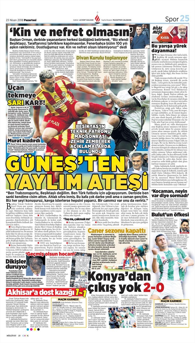 23 Nisan 2018 | Gazetelerin Beşiktaş Manşetleri - Görsel 28