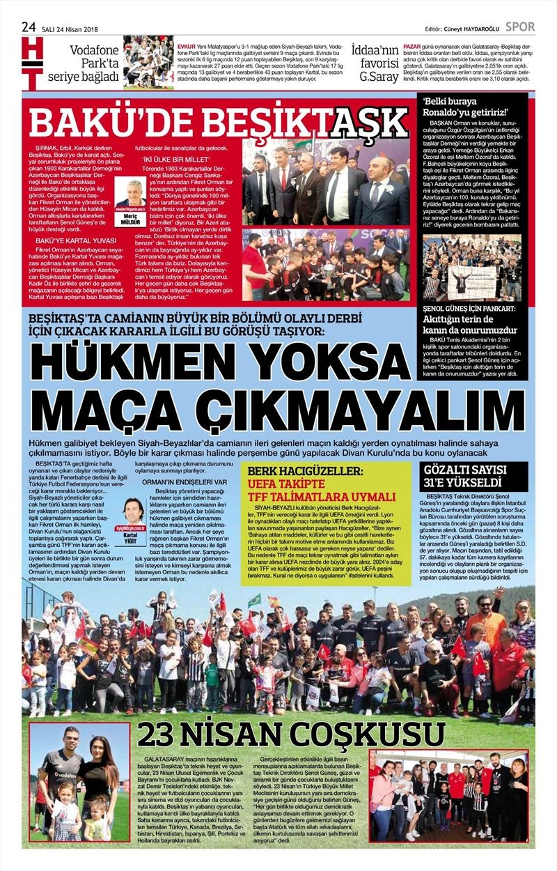 24 Nisan 2018 | Gazetelerin Beşiktaş Manşetleri - Görsel 4