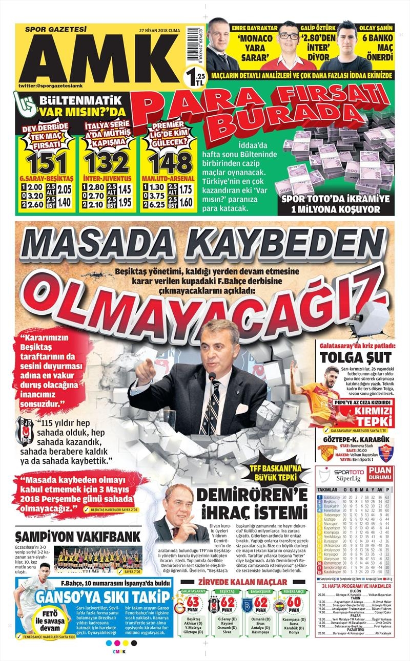 27 Nisan 2018 | Gazetelerin Beşiktaş Manşetleri - Görsel 7