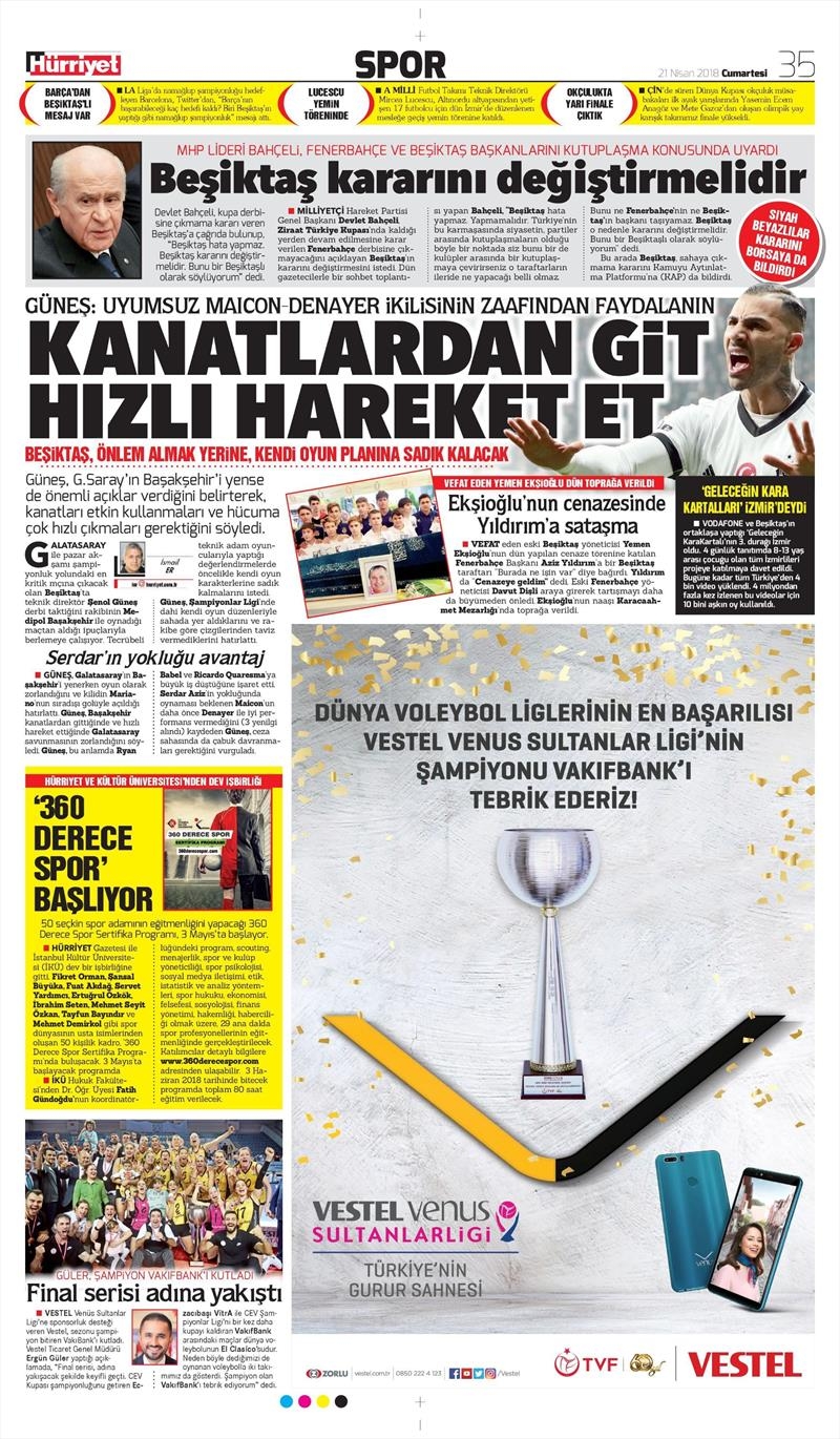 28 Nisan 2018 | Gazetelerin Beşiktaş Manşetleri - Görsel 6