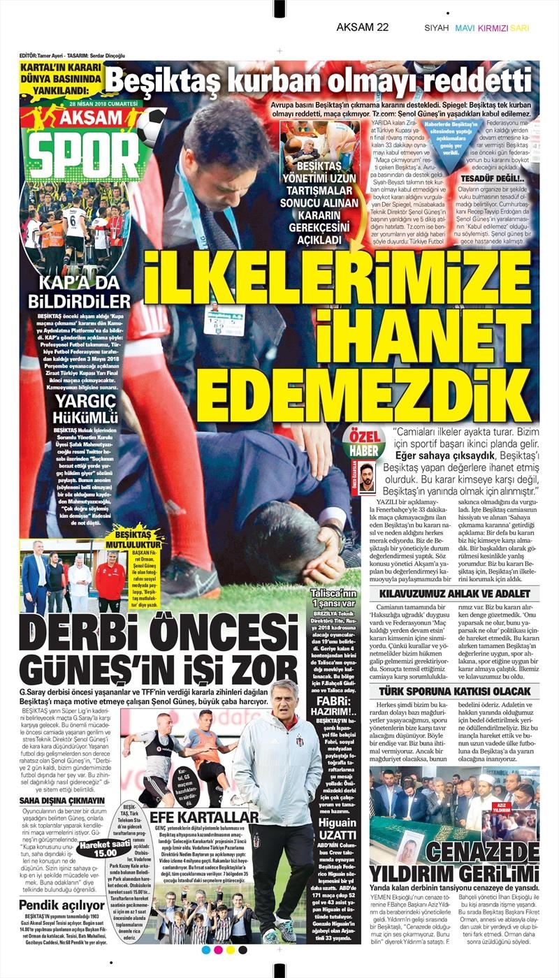 28 Nisan 2018 | Gazetelerin Beşiktaş Manşetleri - Görsel 9