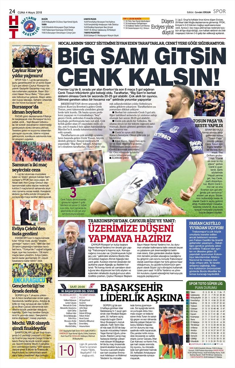 4 Mayıs 2018 | Gazetelerin Beşiktaş Manşetleri - Görsel 6