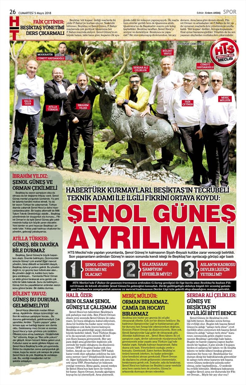 5 Mayıs 2018 | Gazetelerin Beşiktaş Manşetleri - Görsel 2