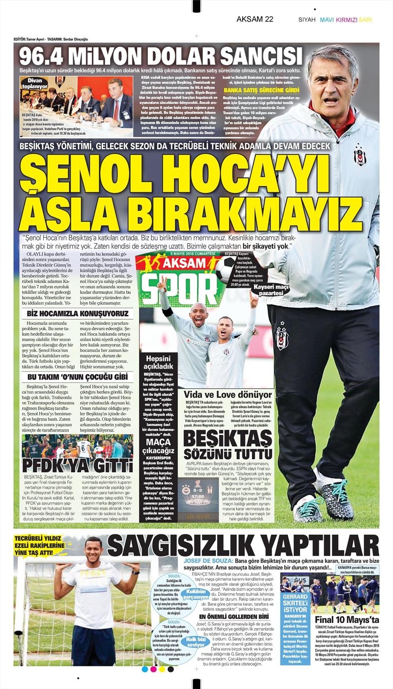 5 Mayıs 2018 | Gazetelerin Beşiktaş Manşetleri - Görsel 5