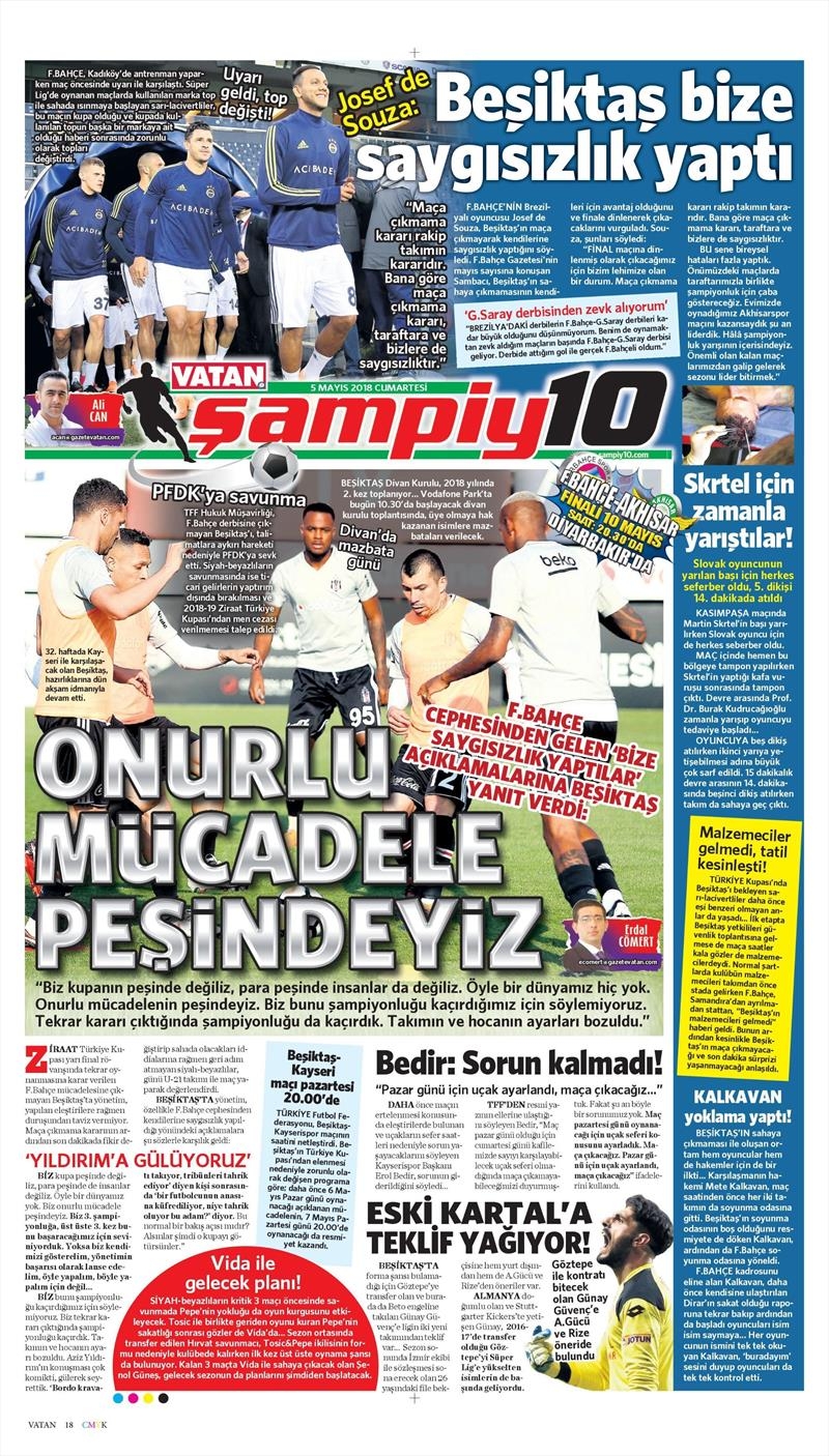 5 Mayıs 2018 | Gazetelerin Beşiktaş Manşetleri - Görsel 8