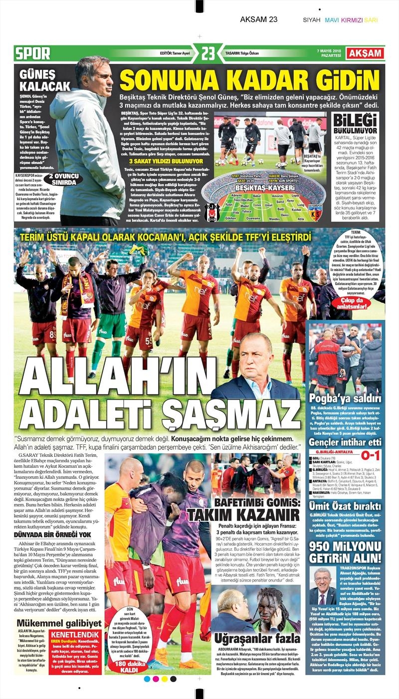 7 Mayıs 2018 | Gazetelerin Beşiktaş Manşetleri - Görsel 2
