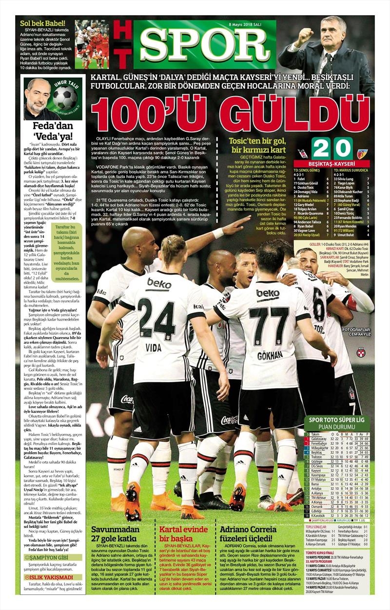 8 Mayıs 2018 | Gazetelerin Beşiktaş Manşetleri - Görsel 13