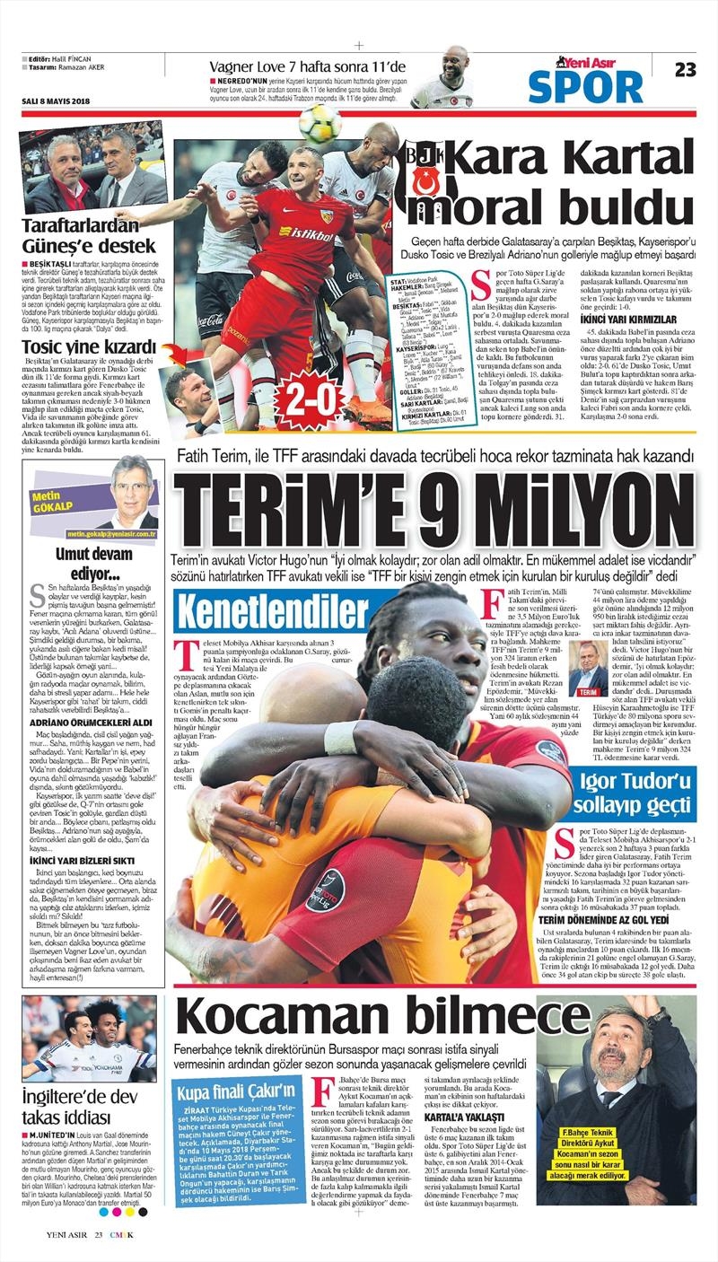 8 Mayıs 2018 | Gazetelerin Beşiktaş Manşetleri - Görsel 21