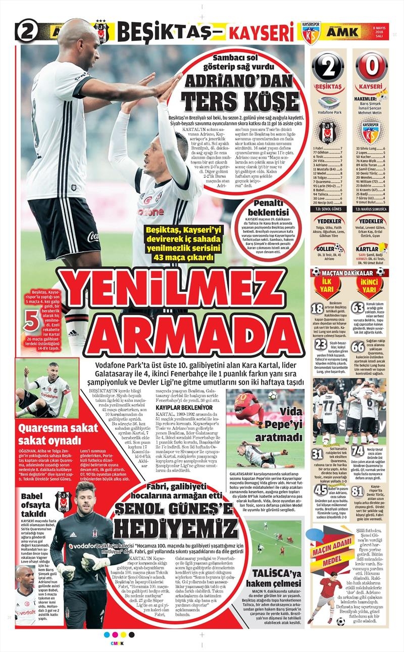 8 Mayıs 2018 | Gazetelerin Beşiktaş Manşetleri - Görsel 8