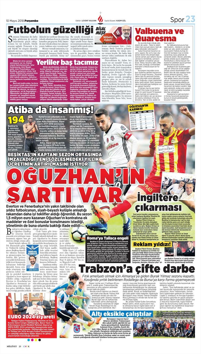 10 Mayıs 2018 | Gazetelerin Beşiktaş Manşetleri - Görsel 6