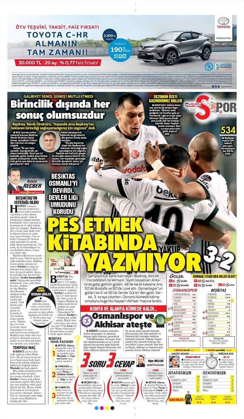 14 Mayıs 2018 | Gazetelerin Beşiktaş Manşetleri - Görsel 12