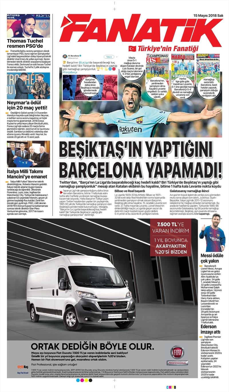 15 Mayıs 2018 | Gazetelerin Beşiktaş Manşetleri - Görsel 1