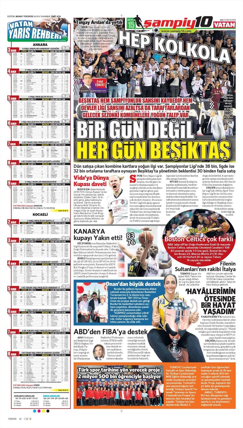 15 Mayıs 2018 | Gazetelerin Beşiktaş Manşetleri - Görsel 9