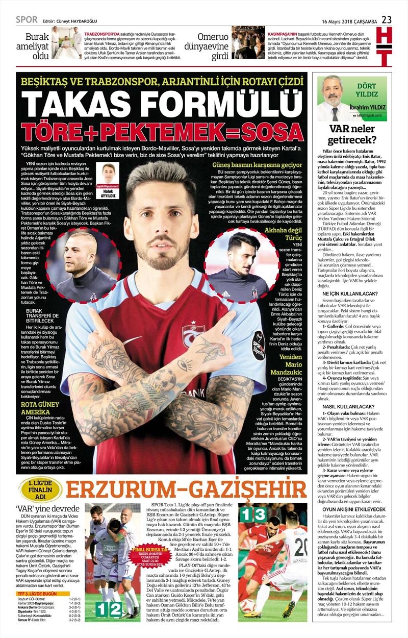 16 Mayıs 2018 | Gazetelerin Beşiktaş Manşetleri - Görsel 4