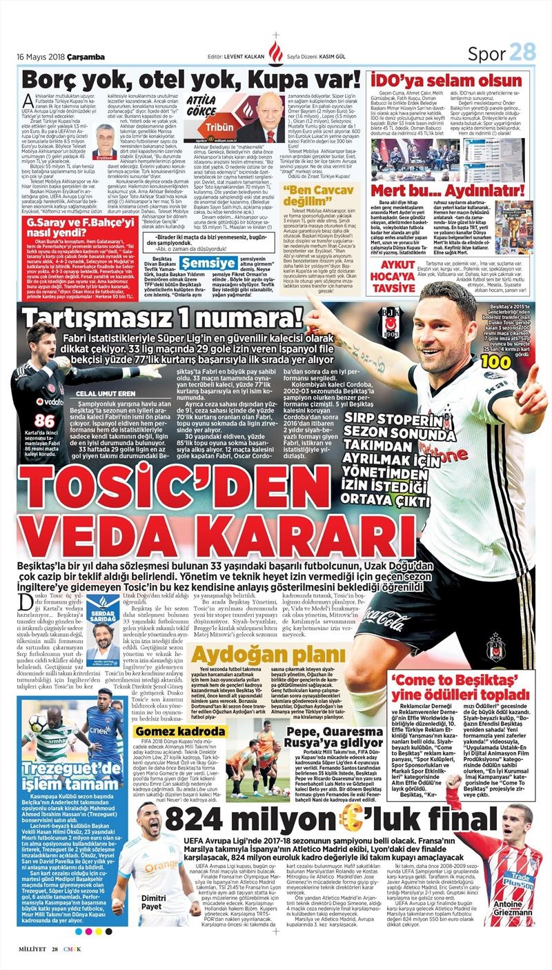 16 Mayıs 2018 | Gazetelerin Beşiktaş Manşetleri - Görsel 7