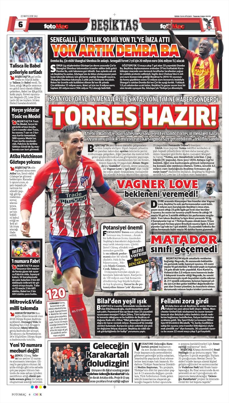 22 Mayıs 2018 | Gazetelerin Beşiktaş Manşetleri - Görsel 4