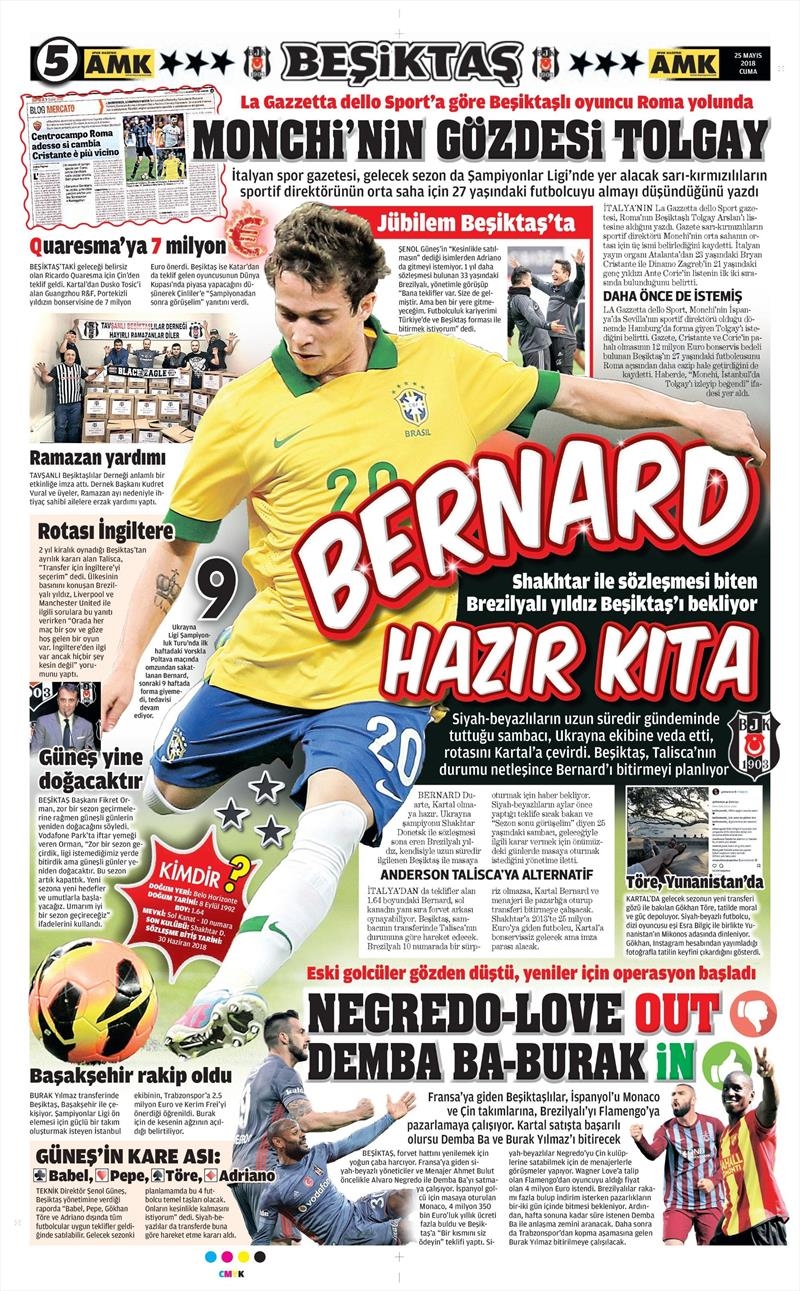 25 Mayıs 2018 | Gazetelerin Beşiktaş Manşetleri - Görsel 3