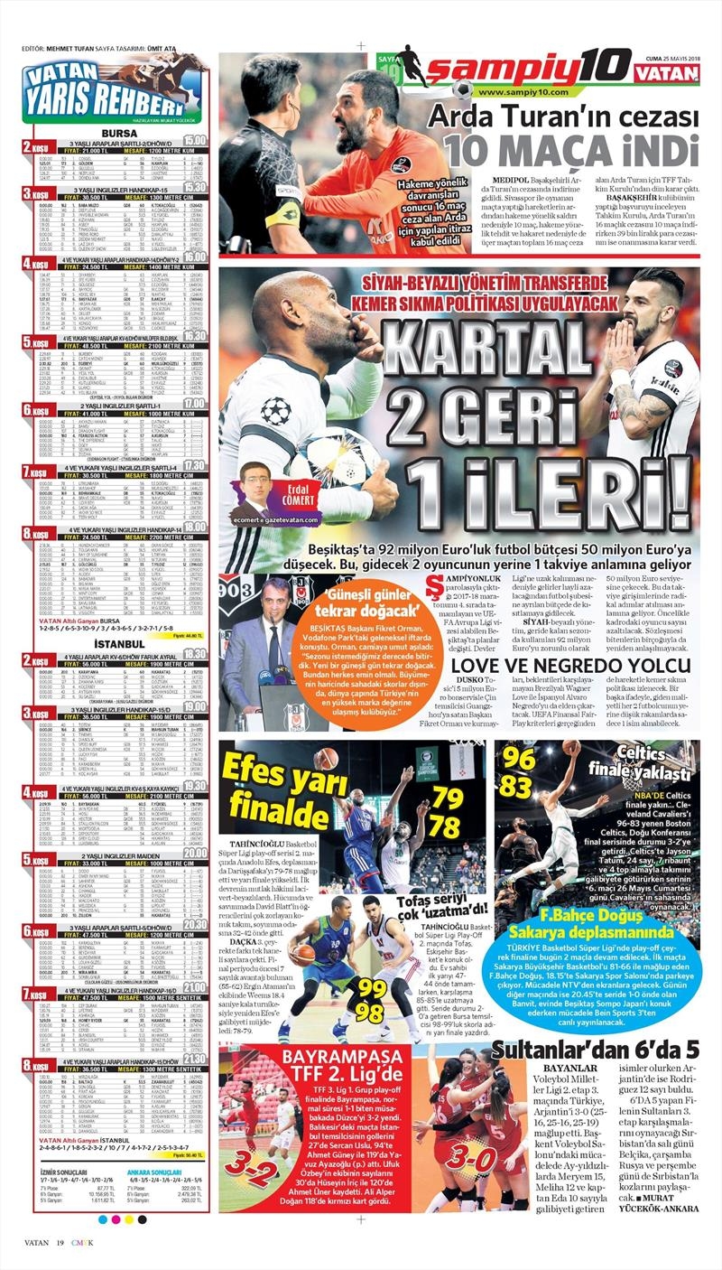 25 Mayıs 2018 | Gazetelerin Beşiktaş Manşetleri - Görsel 5