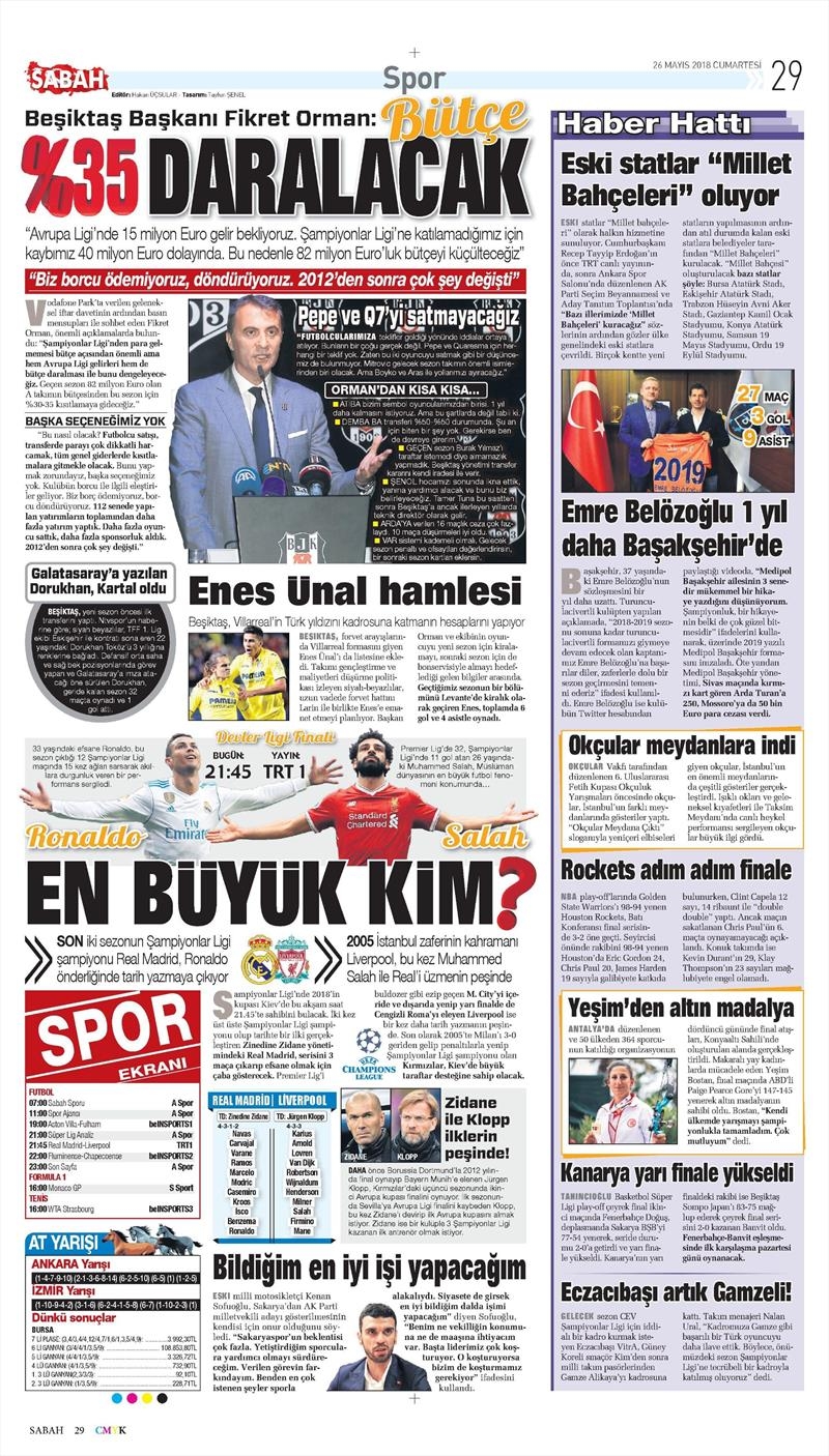 26 Mayıs 2018 | Gazetelerin Beşiktaş Manşetleri - Görsel 6