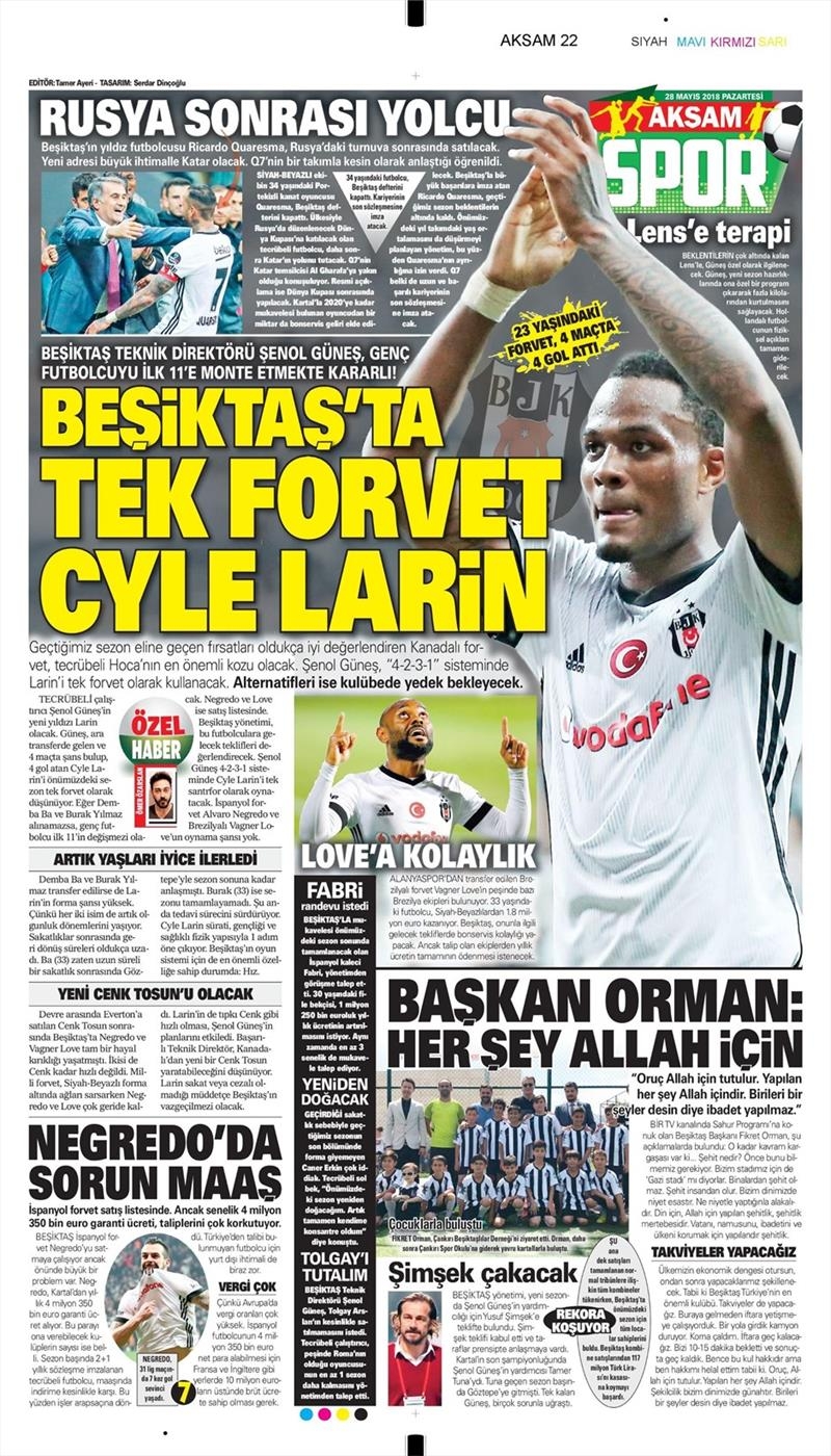 28 Mayıs 2018 | Gazetelerin Beşiktaş Manşetleri - Görsel 4
