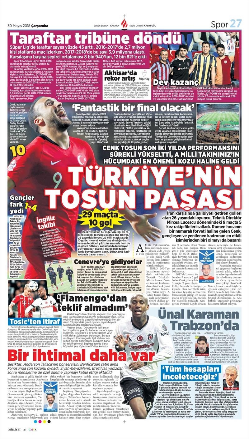 30 Mayıs 2018 | Gazetelerin Beşiktaş Manşetleri - Görsel 3