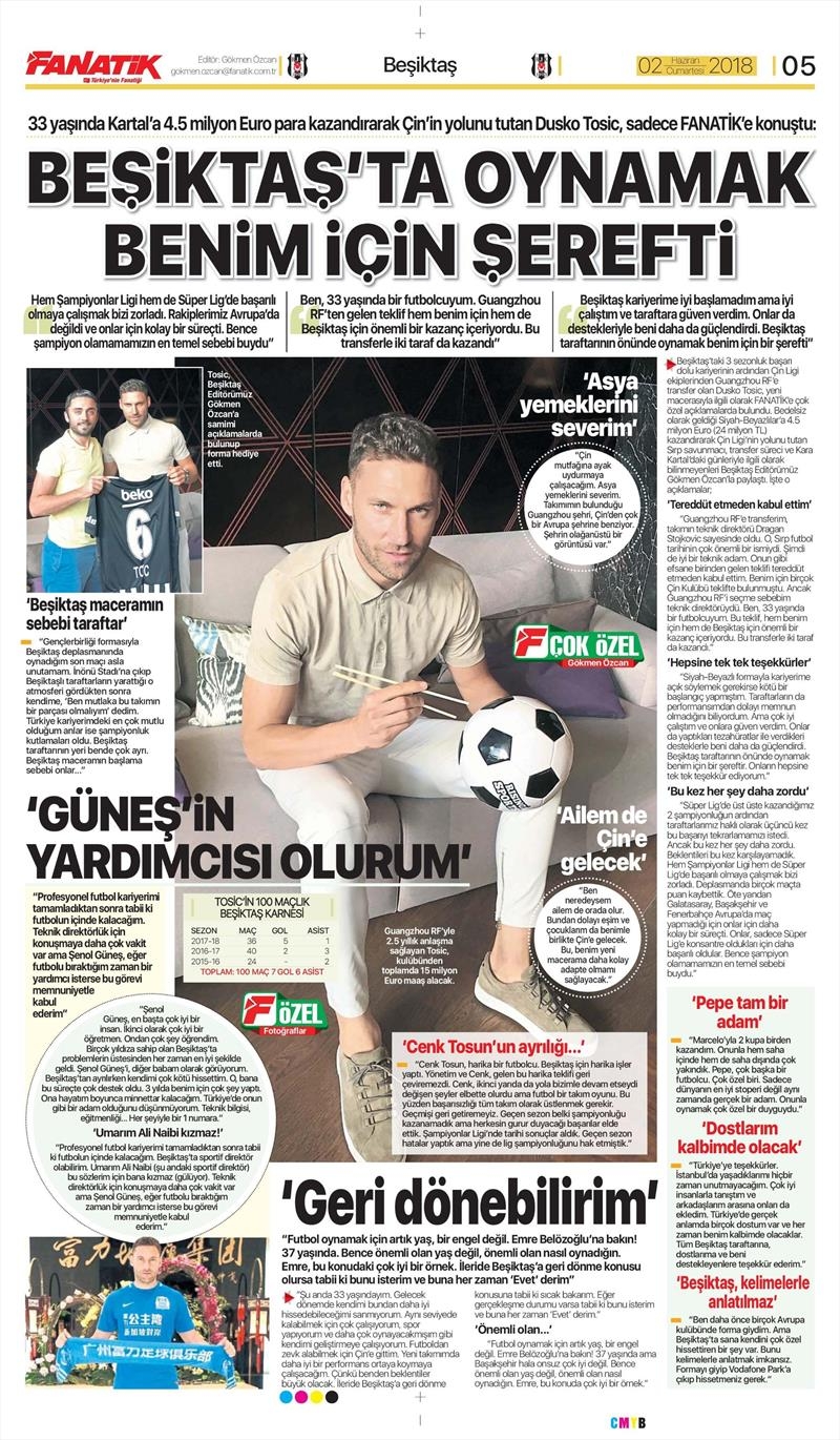 2 Haziran 2018 | Gazetelerin Beşiktaş Manşetleri - Görsel 2