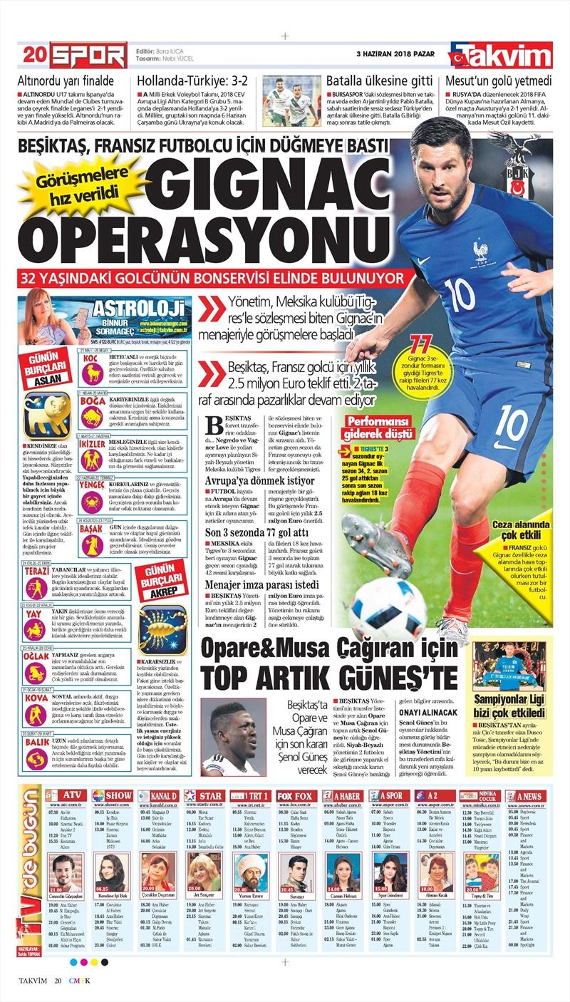 3 Haziran 2018 | Gazetelerin Beşiktaş Manşetleri - Görsel 7