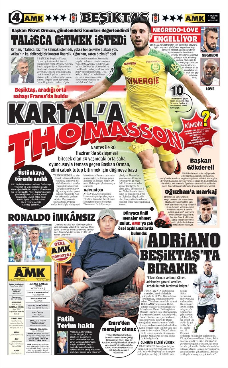 4 Haziran 2018 | Gazetelerin Beşiktaş Manşetleri - Görsel 4