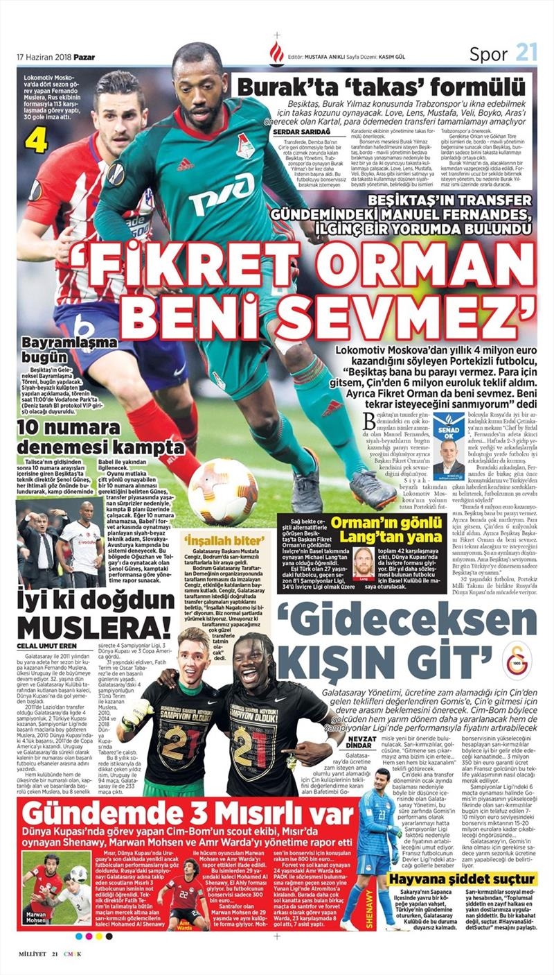17 Haziran 2018 | Gazetelerin Beşiktaş Manşetleri - Görsel 4