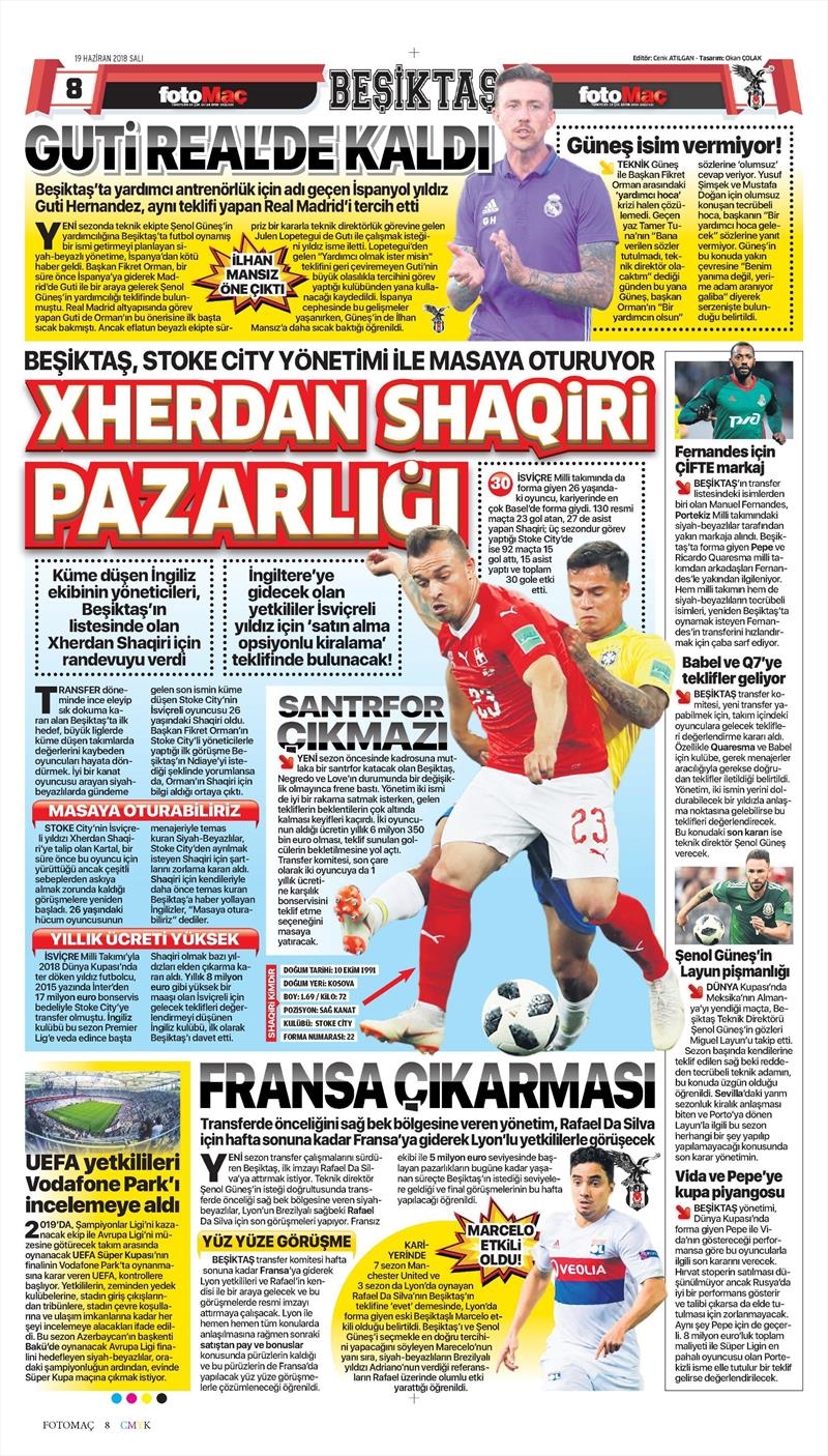 19 Haziran 2018 | Gazetelerin Beşiktaş Manşetleri - Görsel 4