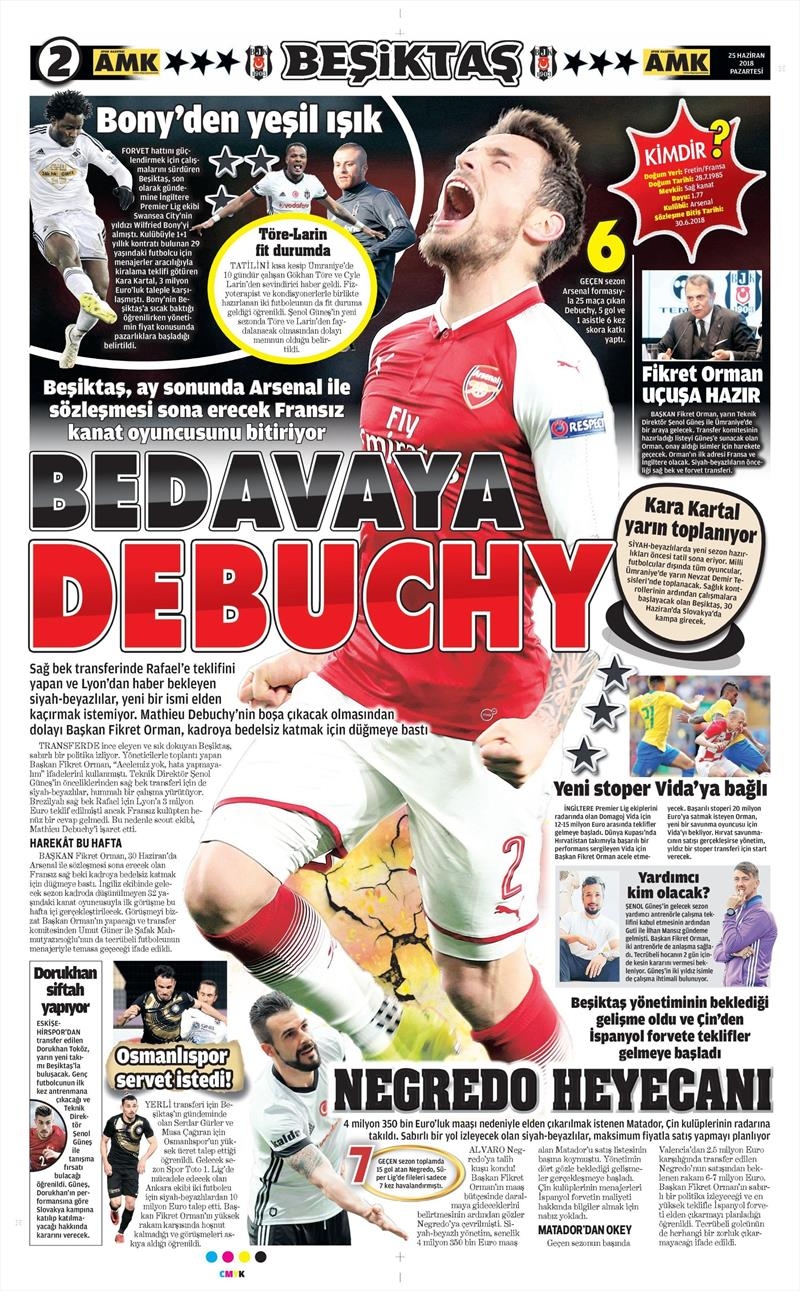 25 Haziran 2018 | Gazetelerin Beşiktaş Manşetleri - Görsel 2
