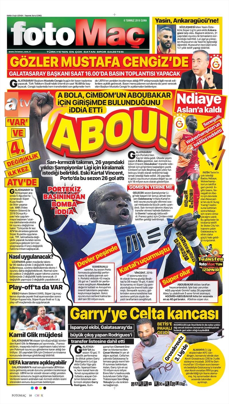 6 Temmuz 2018 | Gazetelerin Beşiktaş Manşetleri - Görsel 10