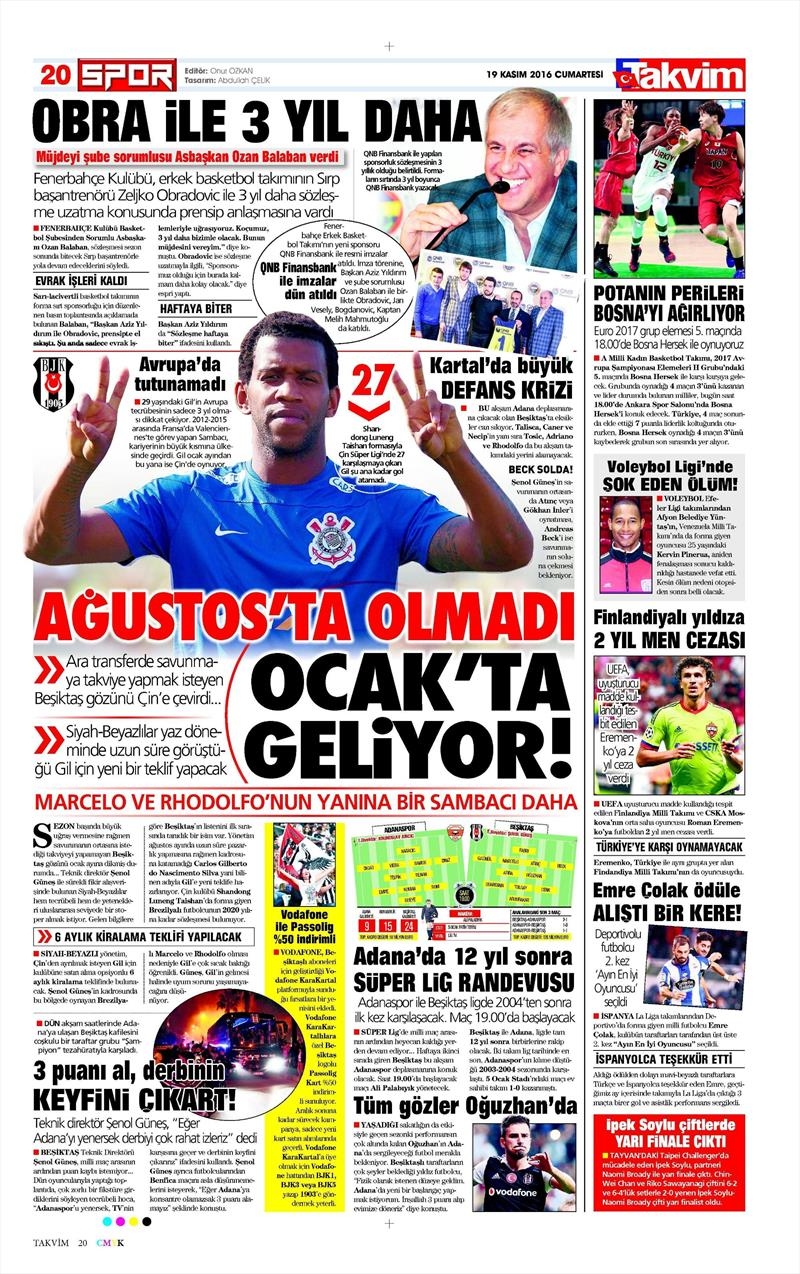 19 Kasım 2016 | Gazetelerin Beşiktaş sayfaları - Görsel 7