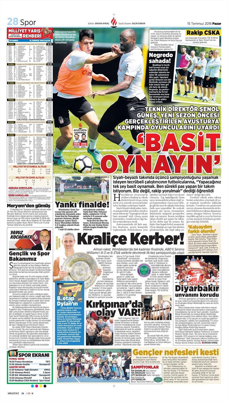 15 Temmuz 2018 | Gazetelerin Beşiktaş Manşetleri - Görsel 7
