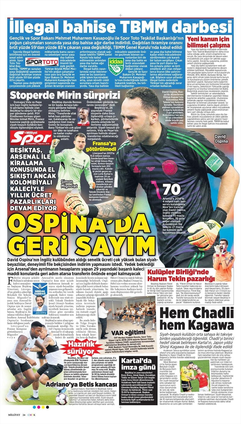 1 Ağustos 2018 | Gazetelerin Beşiktaş Manşetleri - Görsel 8