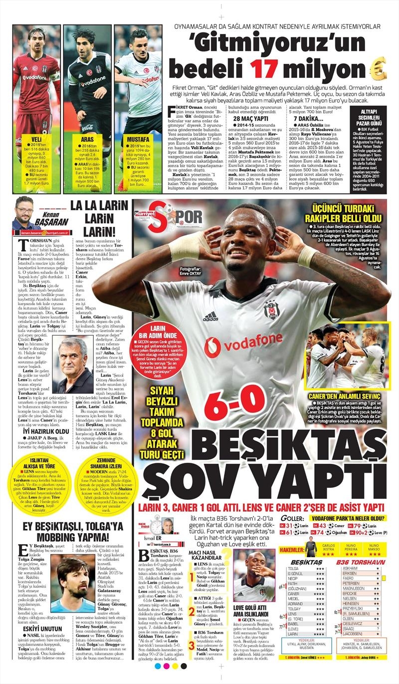 3 Ağustos 2018 | Gazetelerin Beşiktaş Manşetleri - Görsel 9