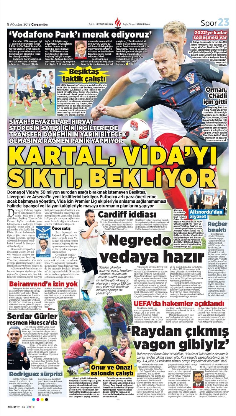 8 Ağustos 2018 | Gazetelerin Beşiktaş Manşetleri - Görsel 4