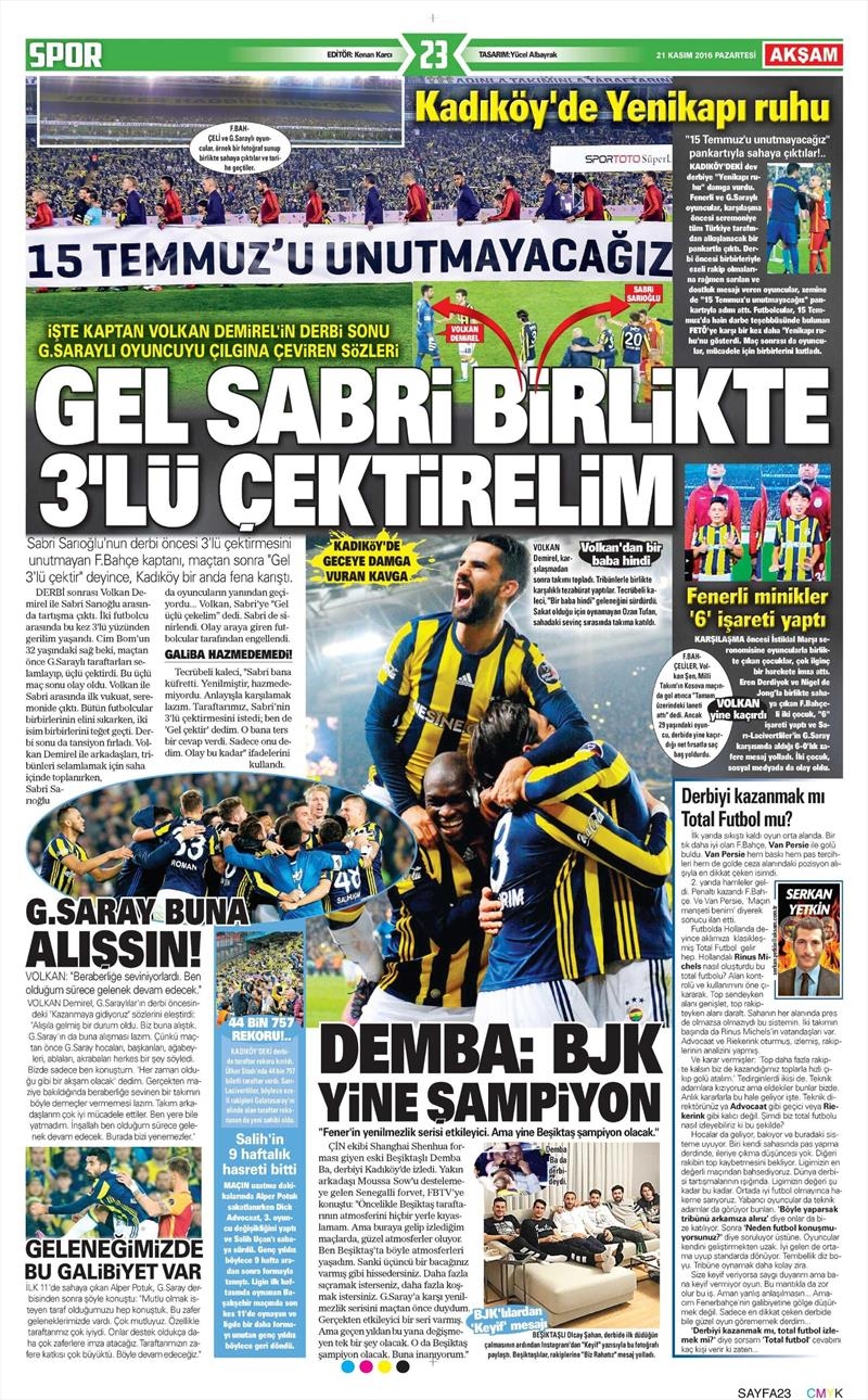 21 Kasım 2016 | Gazetelerin Beşiktaş sayfaları - Görsel 11